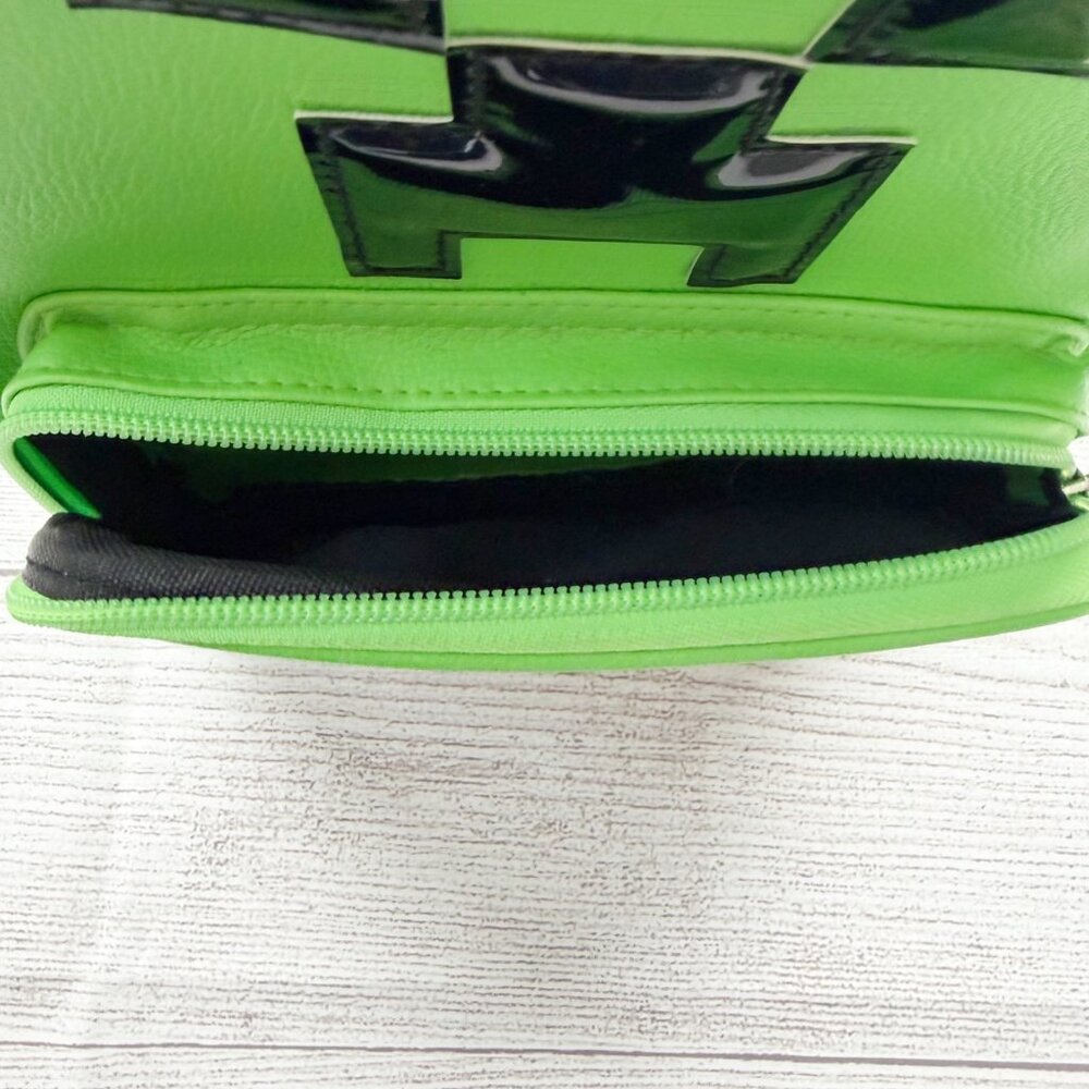 Minecraft Creeper Mini Backpack Kids Green Pixel Block Design Small Zipper Bag - Picture 2 of 8